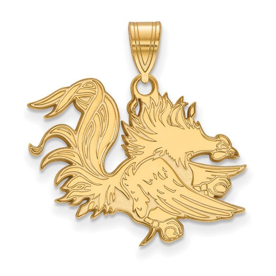 10ky University of South Carolina Large Gamecock Pendant