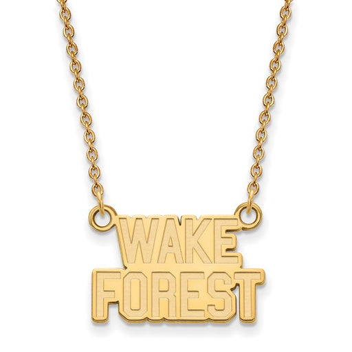 14ky Wake Forest University Small WF w/deacon Pendant w/Necklace