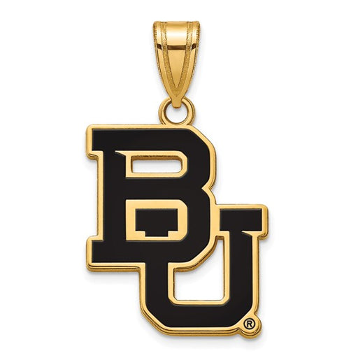 SS w/GP Baylor University Large Enamel Pendant