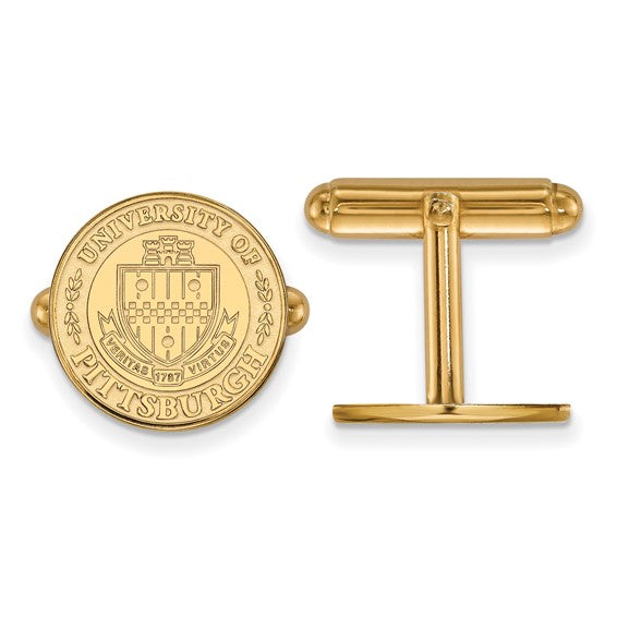 SS w/GP University of Pittsburgh Crest Cuff Links