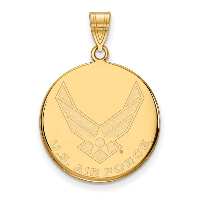 Sterling Silver Gold-plated LogoArt U.S. Air Force Large Disc Pendant