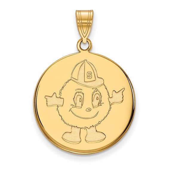 SS w/GP Syracuse University Large Disc Pendant