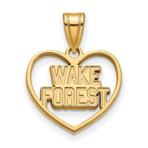 SS w/GP Wake Forest University WF w/deacon Pendant in Heart