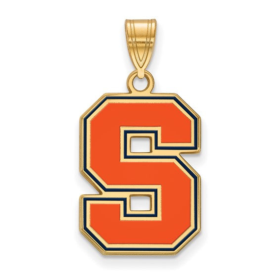 SS w/GP Syracuse University Large Enamel Pendant