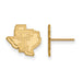 Sterling Silver Gold-plated LogoArt Texas Tech University State Outline Small Post Earrings