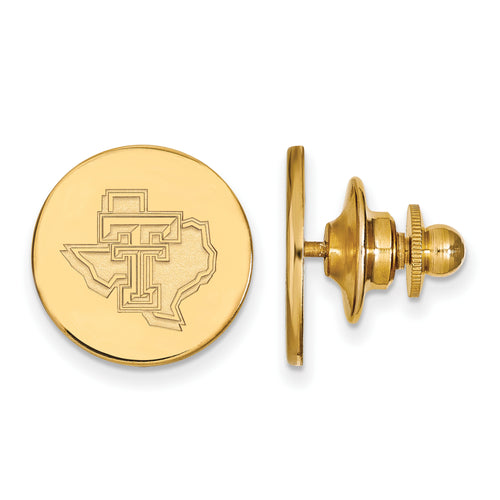 14k Gold LogoArt Texas Tech University State Outline Lapel Pin