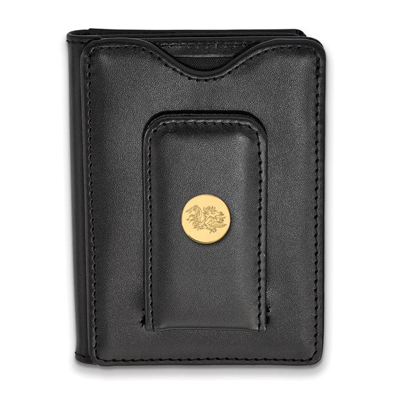 SS w/GP University of South Carolina Black Gamecock Leather Wallet