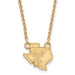 Sterling Silver Gold-plated LogoArt Texas Tech University State Outline Small Pendant 18 inch Necklace