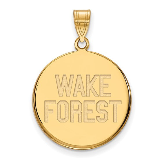 14ky Wake Forest University Large WF w/deacon Disc Pendant