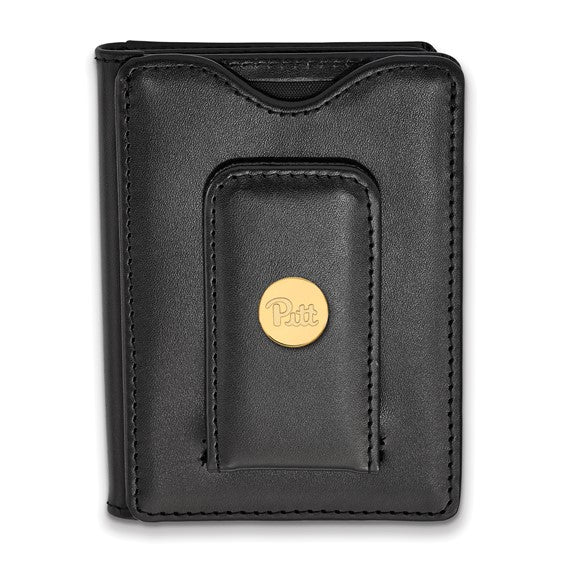 SS w/GP University of Pittsburgh Black Leather Wallet