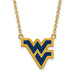 SS w/GP West Virginia U Large Enamel Pendant w/Necklace