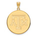 SS w/GP Texas A and M University T-A-M Extra Large Disc Pendant