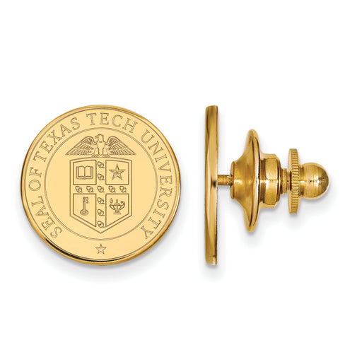 14k Gold LogoArt Texas Tech University Crest Lapel Pin