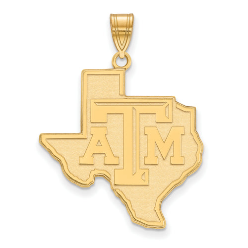 10ky Texas A and M University State Outline Extra Large Pendant