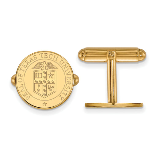 14k Gold LogoArt Texas Tech University Crest Cuff Links