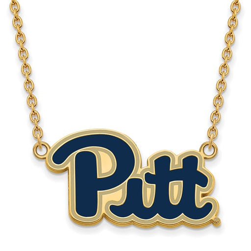 SS w/GP U of Pittsburgh Lg Enamel Pendant w/Necklace