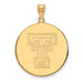 Sterling Silver Gold-plated LogoArt Texas Tech University T-T Extra Large Disc Pendant