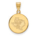 10k Gold LogoArt Texas Tech University State Outline Medium Disc Pendant