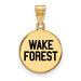 SS w/GP Wake Forest U Medium Enamel WF w/deacon Disc Pendant