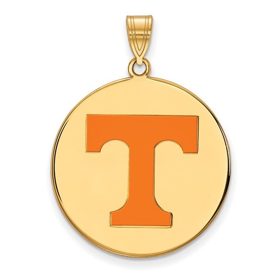 SS w/GP University of Tennessee XL Enamel Volunteers Disc Pendant