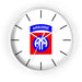 The 82nd Airborne Wall Clock, showcasing the insignia of the U.S. Army's 82nd Airborne Division at its center, includes a blue "AIRBORNE" tab at the top and a red square with a blue and white "AA" symbol. Perfect for creating a personalized atmosphere, it features black hour markers and hands.