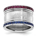 Stainless Steel NHL Washington Capitals Crystal Stacked Ring Set