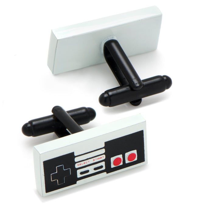 3D Vintage Game Controller Cufflinks side view showing backing