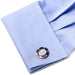 $100 Purple Poker Chip Cufflink shown on shirt cuff