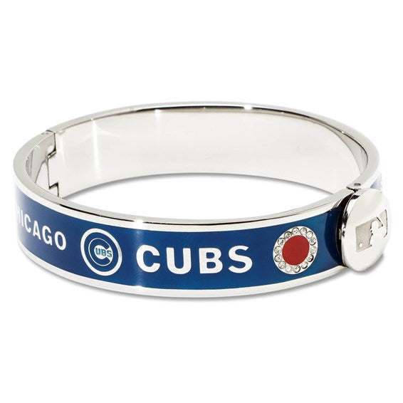 CHICAGO CUBS HINGED ENAMEL BRACELET W/CRYSTALS