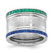Stainless Steel NHL Vancouver Canucks Crystal Stacked Ring Set