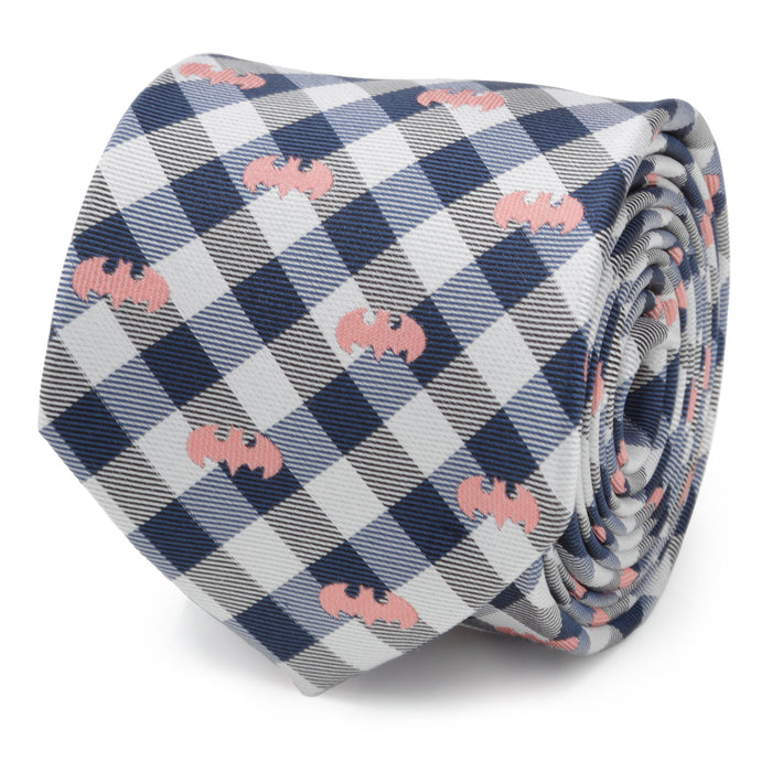 Batman Plaid Navy Men's Tie