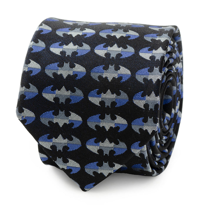 Batman Blue Blocked Black Men's Tie