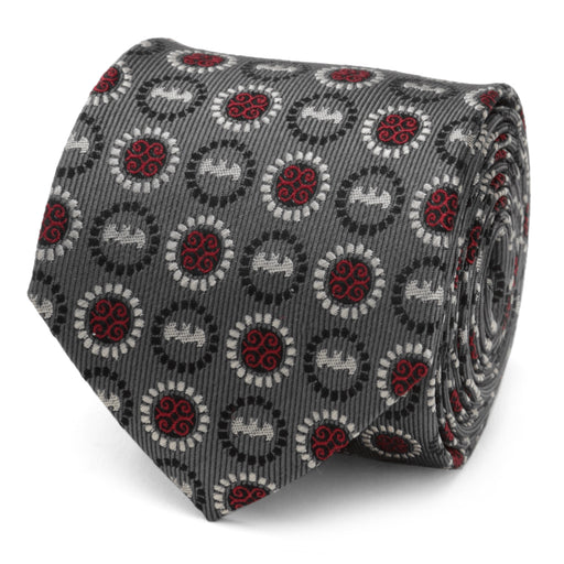 Batman Medallion Symbol Charcoal Silk Men's Tie