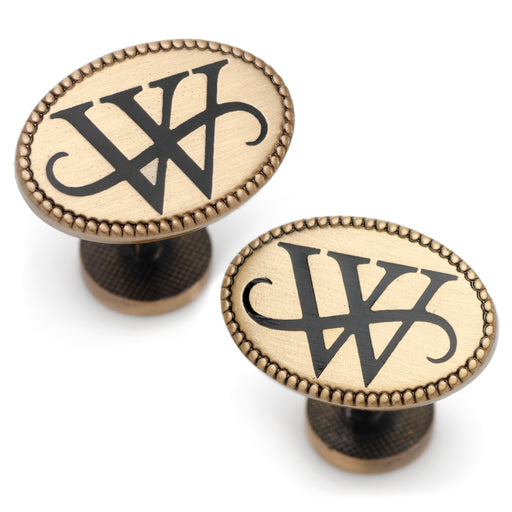 Wayne Monogram Gold Cufflinks