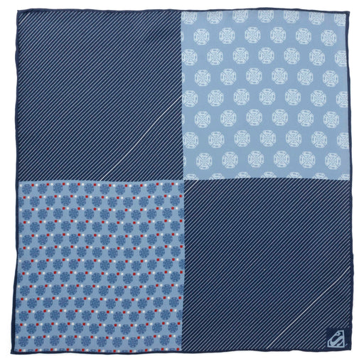 Superman Multi Motif Blue Pocket Square