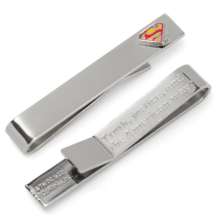 Superman Hidden Message Silver Tie Bar