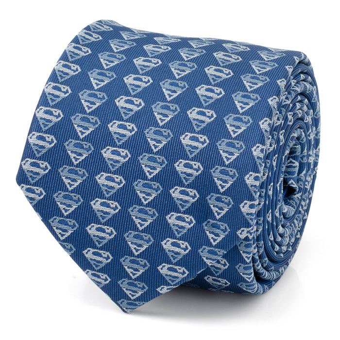 Superman Shield Multi Blue Men's Tie