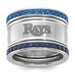 Stainless Steel MLB Tampa Bay Rays Crystal Triple Stacked Ring Set
