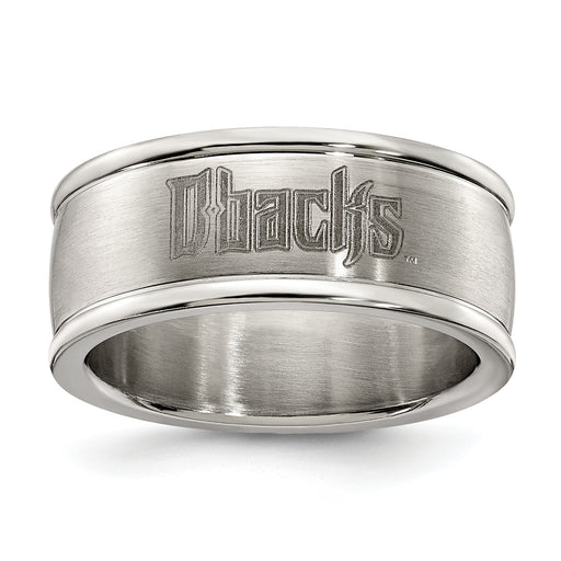 ARIZONA DIAMONDBACKS STAINLESS STEEL LOGO BAND RING SIZE 8
