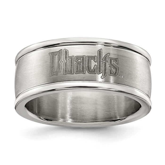 ARIZONA DIAMONDBACKS STAINLESS STEEL LOGO BAND RING SIZE 6