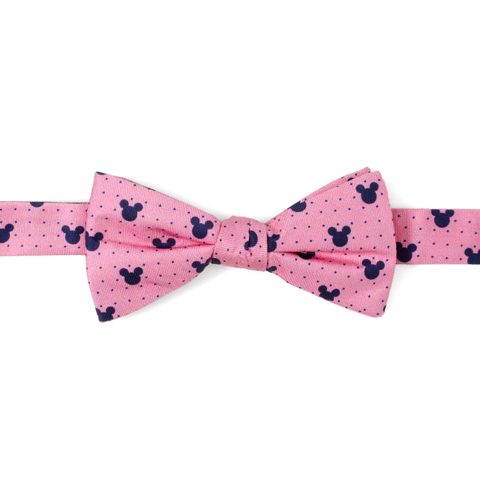 Mickey Silhouette Pink Dot Pre-tied Bow Tie