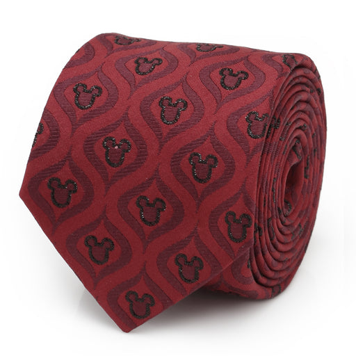 Mickey Mouse Holiday Metallic Black Silk Men's Tie