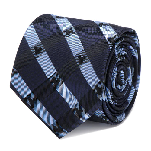 Mickey Mouse Blue Plaid  Tie