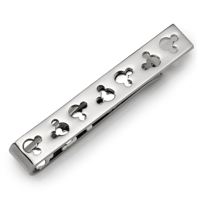 Mickey Mouse Silhouette Cutout Message Silver Tie Bar