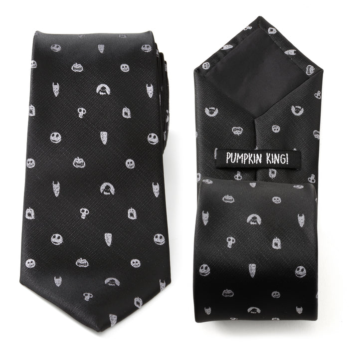 Nightmare Before Christmas Black Gray Men's Tie