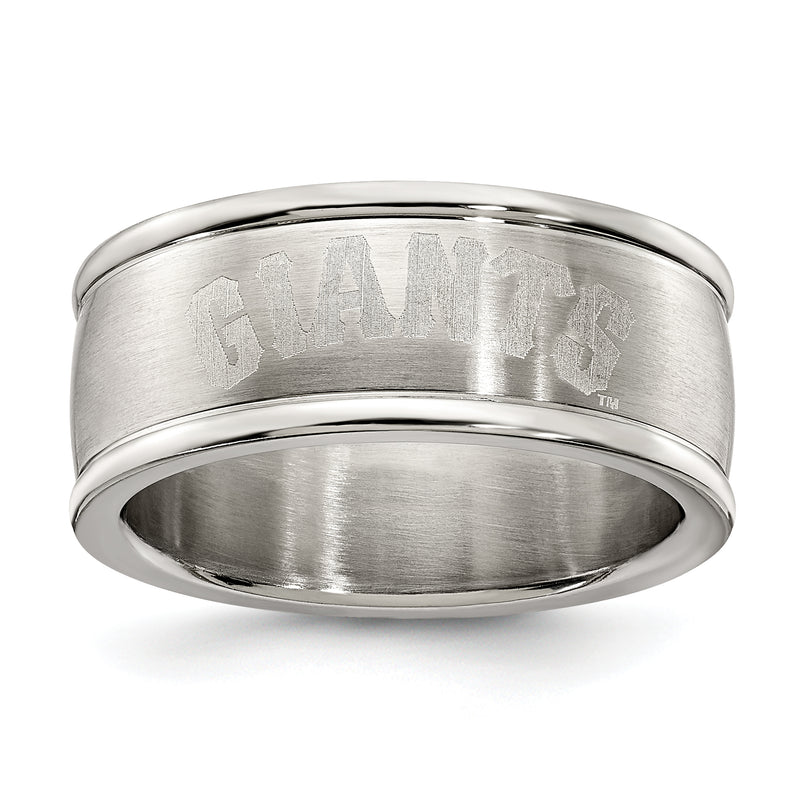 SAN FRAN GIANTS STAINLESS STEEL LOGO BAND RING SZ8