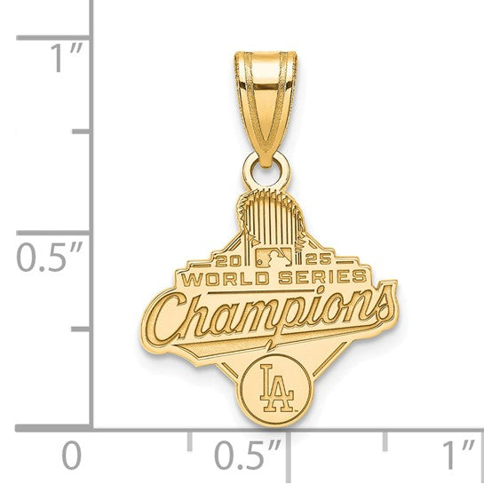 GP 2025 World Series Champions Los Angeles Dodgers Medium Pendant showing measurements