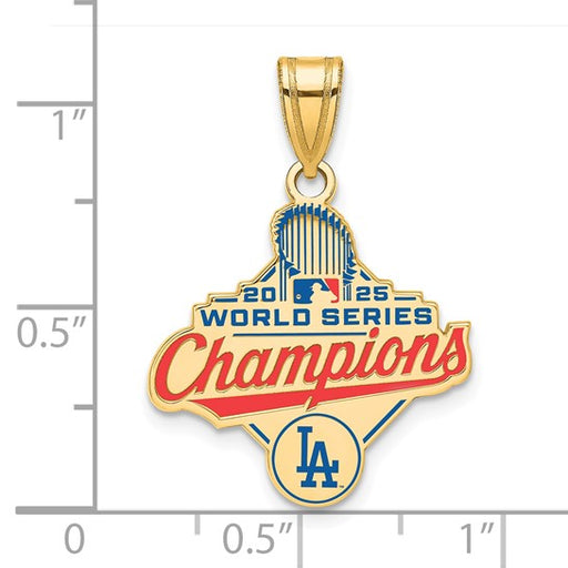 GP 2025 World Series Champions Los Angeles Dodgers Large Enamel Pendant showing measurements