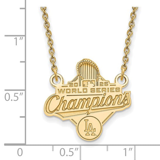 GP 2025 World Series Champions Los Angeles Dodgers Small Pendant w/ Necklace showing measurements