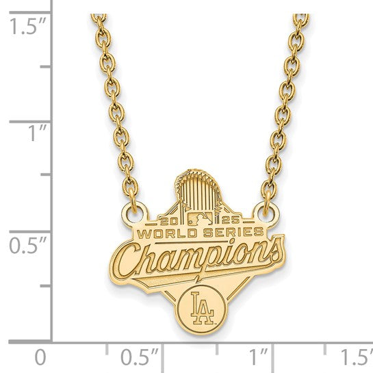 GP 2025 World Series Champions Los Angeles Dodgers Large Pendant w/ Necklace showing measurements
